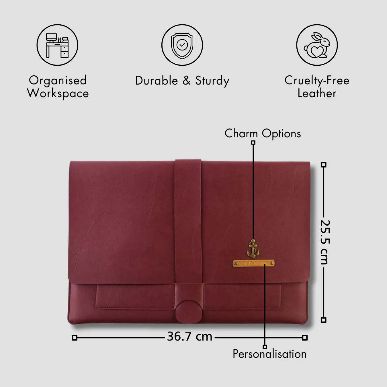 PERSONALISED LAPTOP ORGANISER (13-14 Inch) - MAROON
