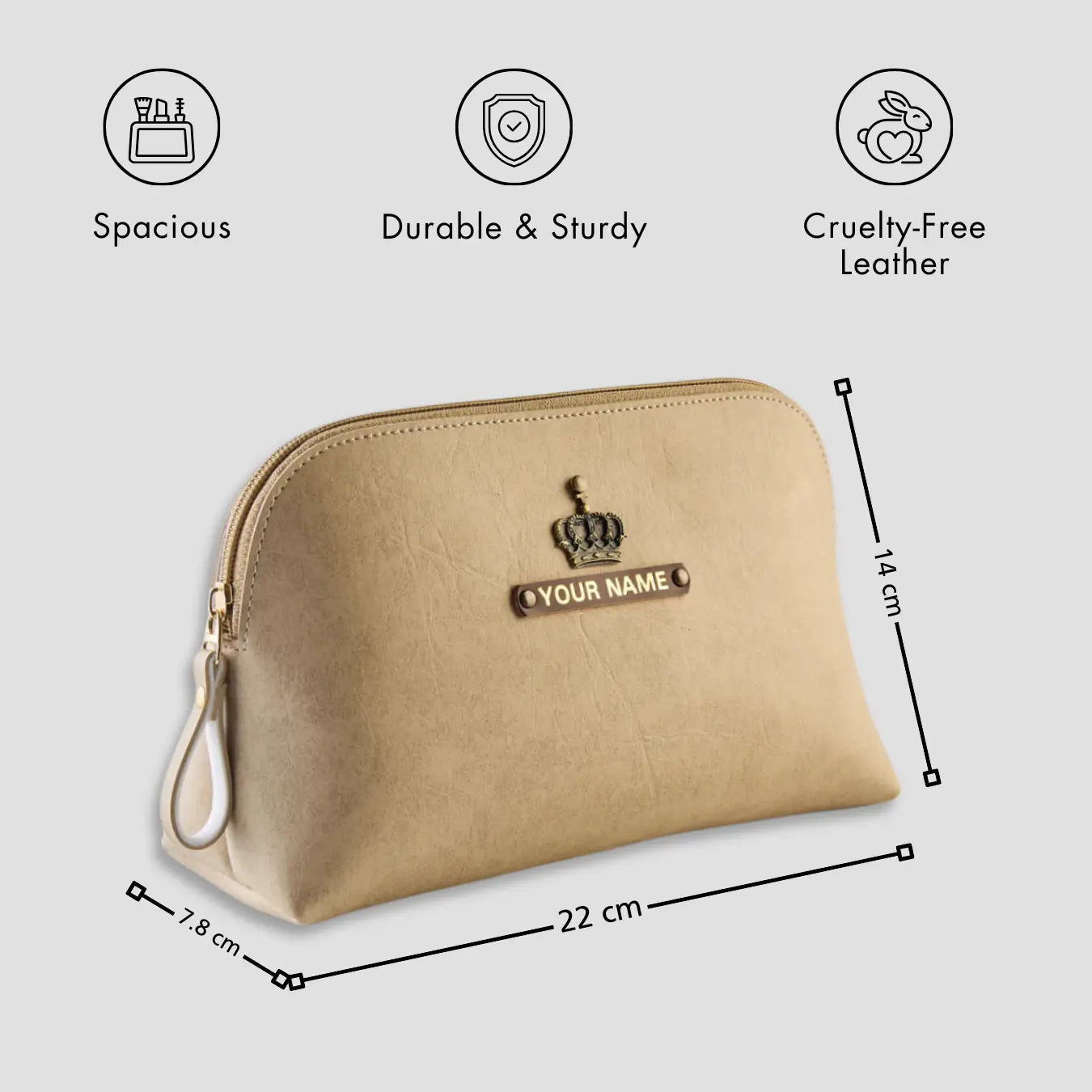PERSONALISED MULTIPURPOSE POUCH - BEIGE