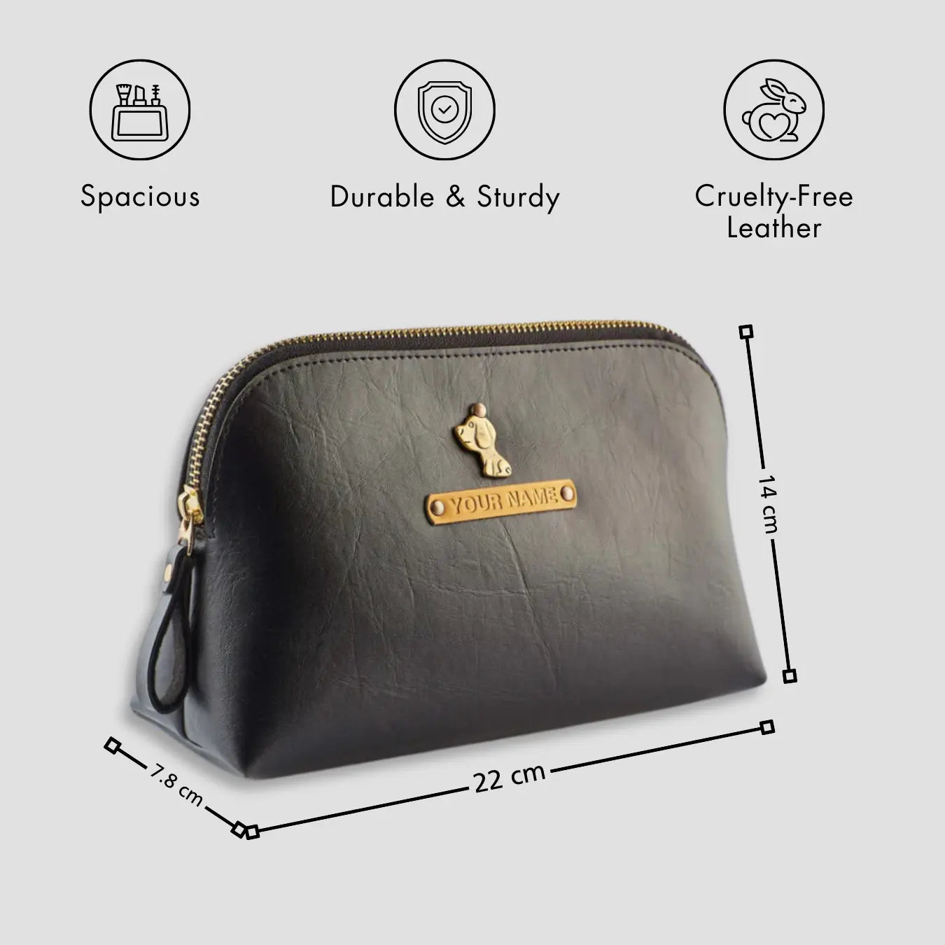 PERSONALISED MULTIPURPOSE POUCH - BLACK
