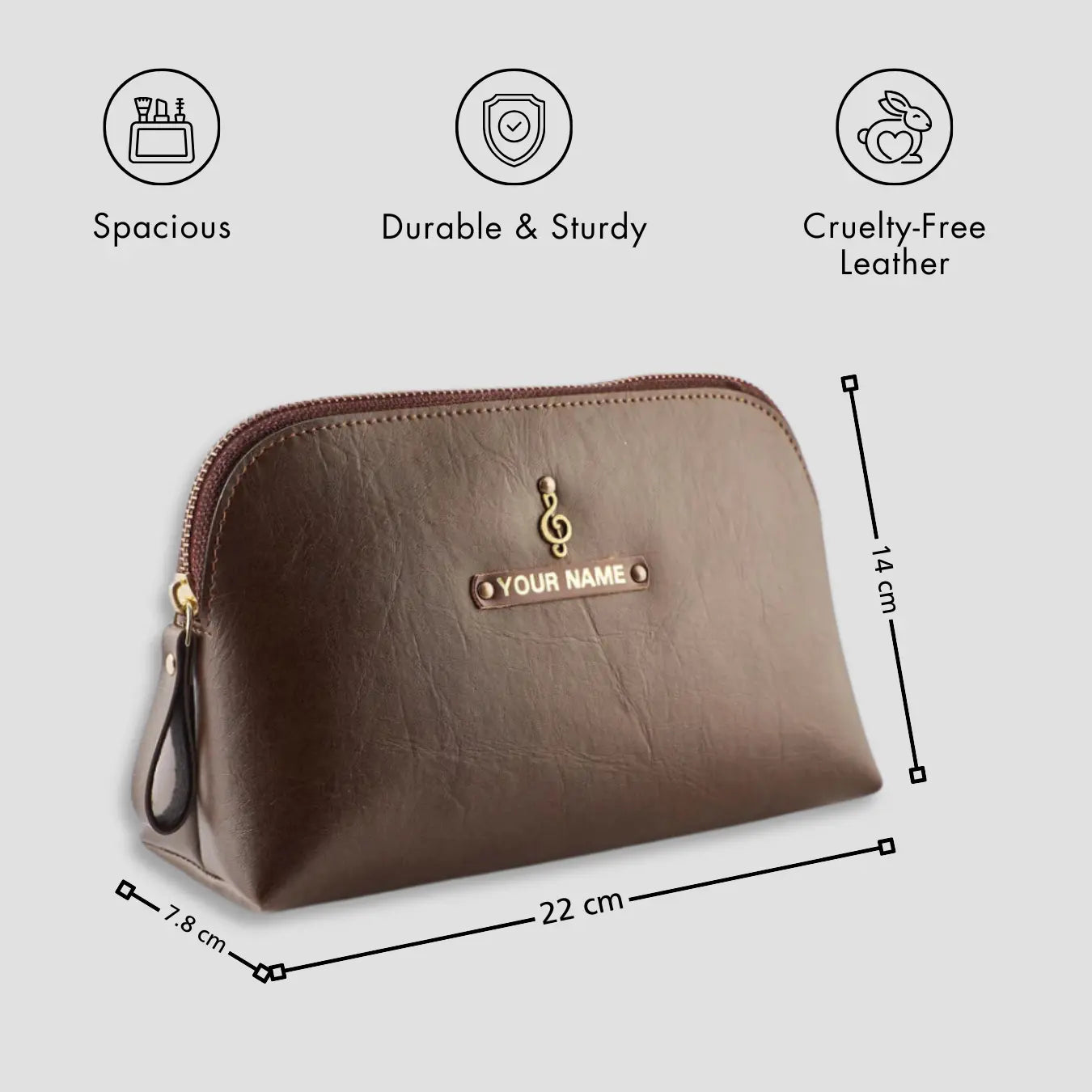 PERSONALISED MULTIPURPOSE POUCH - BROWN