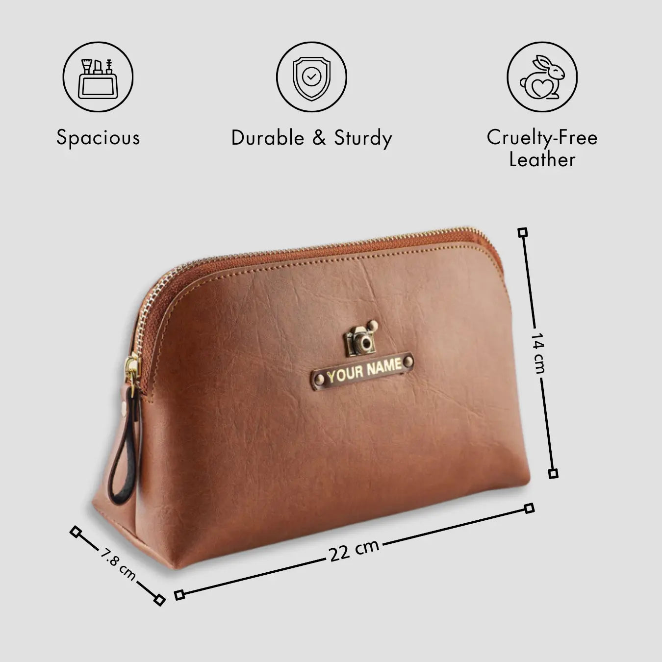 PERSONALISED MULTIPURPOSE POUCH - TAN