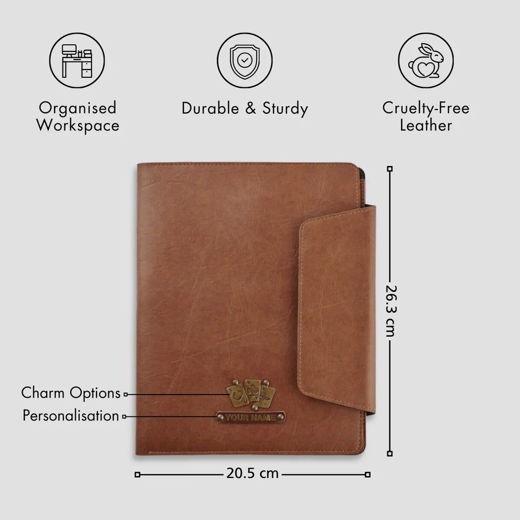 PERSONALISED OFFICE FOLDER - TAN