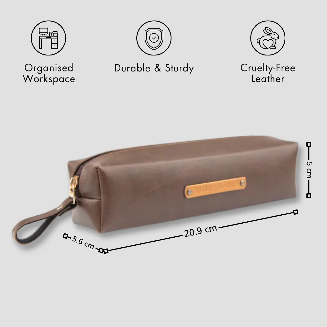 PERSONALISED STATIONERY POUCH - BROWN