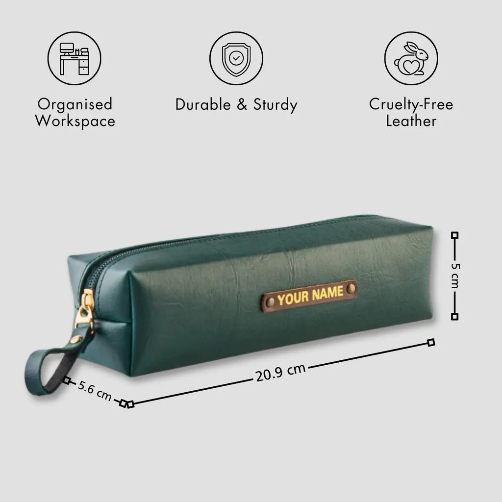 PERSONALISED STATIONERY POUCH - GREEN