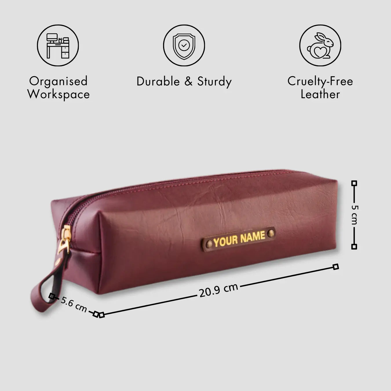 PERSONALISED STATIONERY POUCH - MAROON