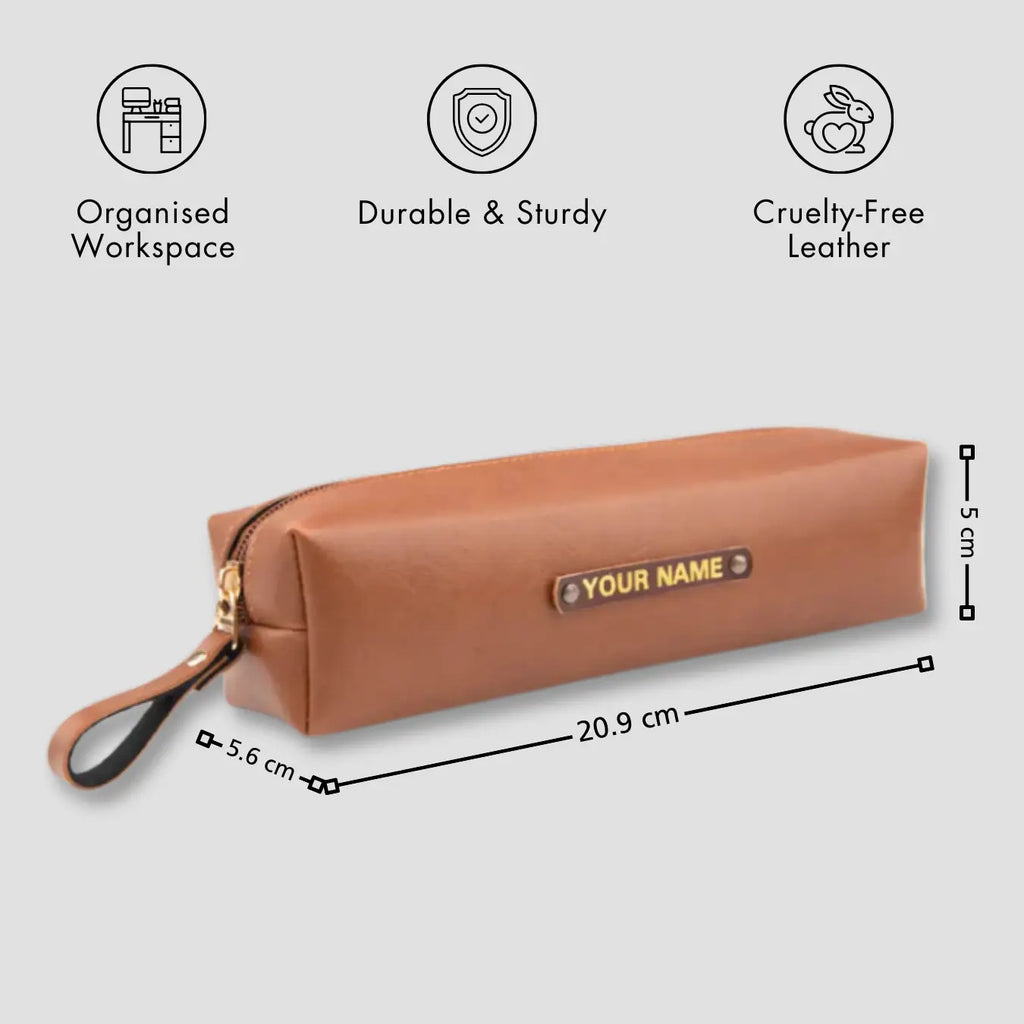 PERSONALISED STATIONERY POUCH - TAN