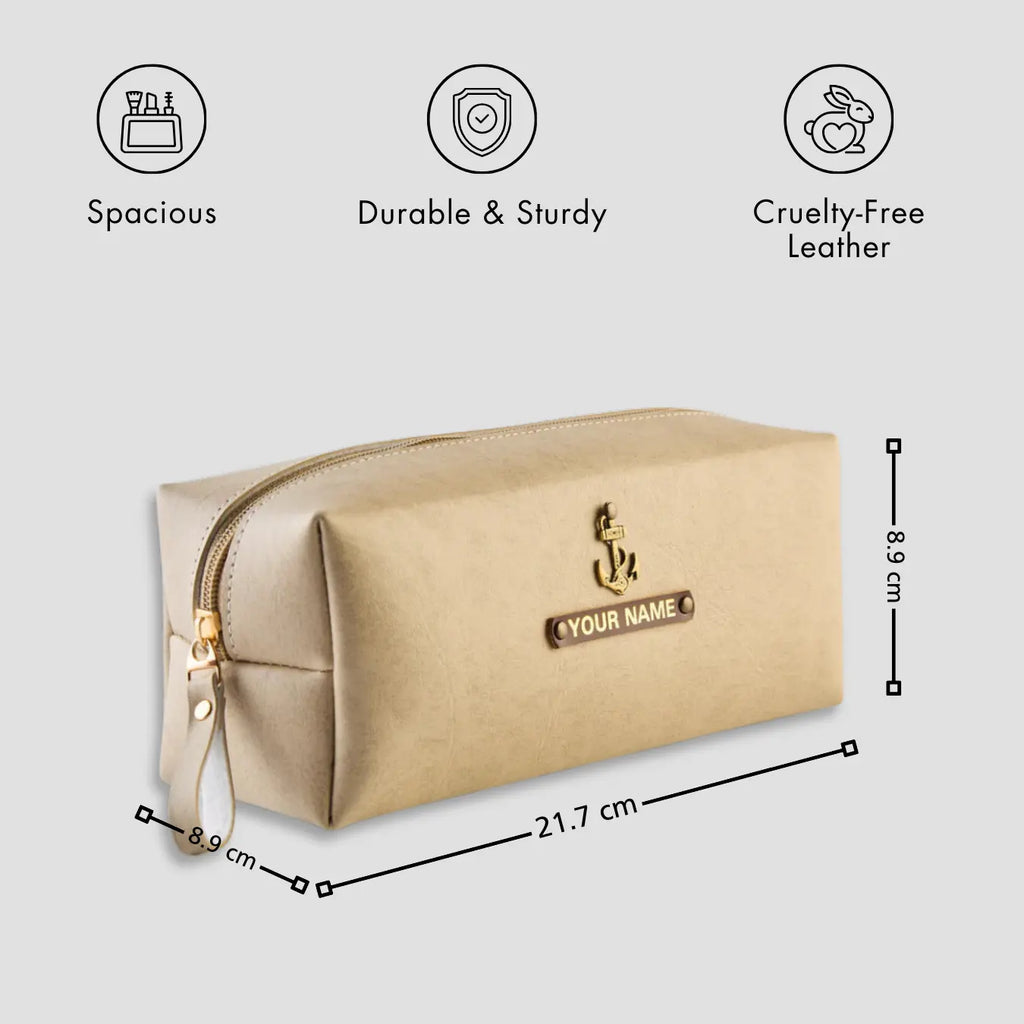 PERSONALISED TRAVEL POUCH - BEIGE