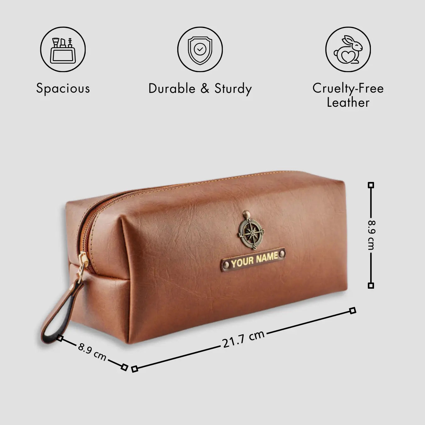 PERSONALISED TRAVEL POUCH - TAN