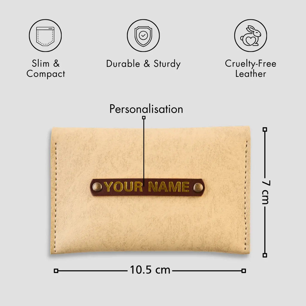 PERSONALISED MINI WALLET - BEIGE