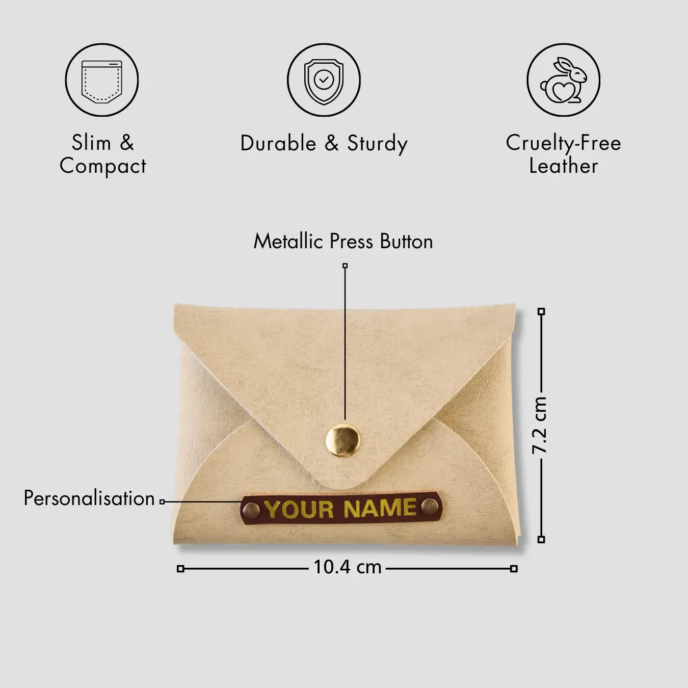 PERSONALISED CARDHOLDER - BEIGE