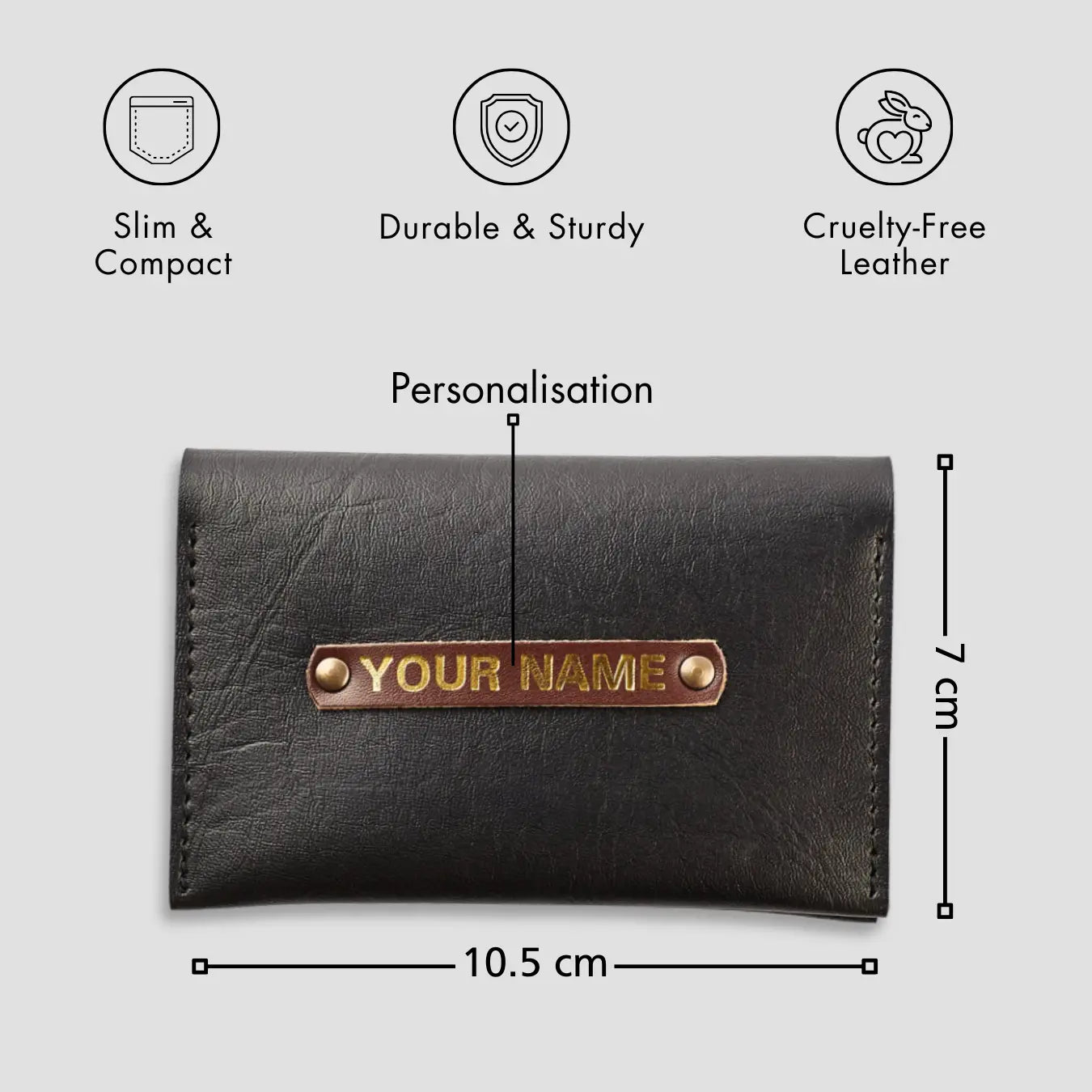 PERSONALISED MINI WALLET - BLACK