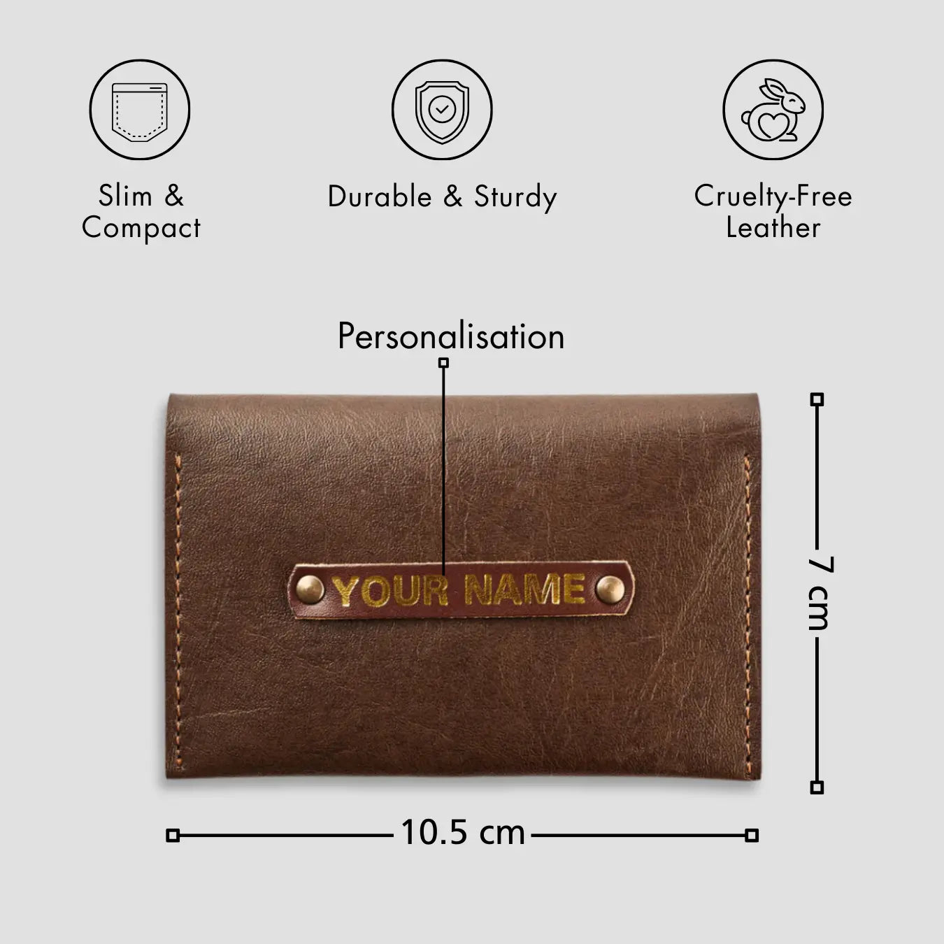 PERSONALISED MINI WALLET - BROWN
