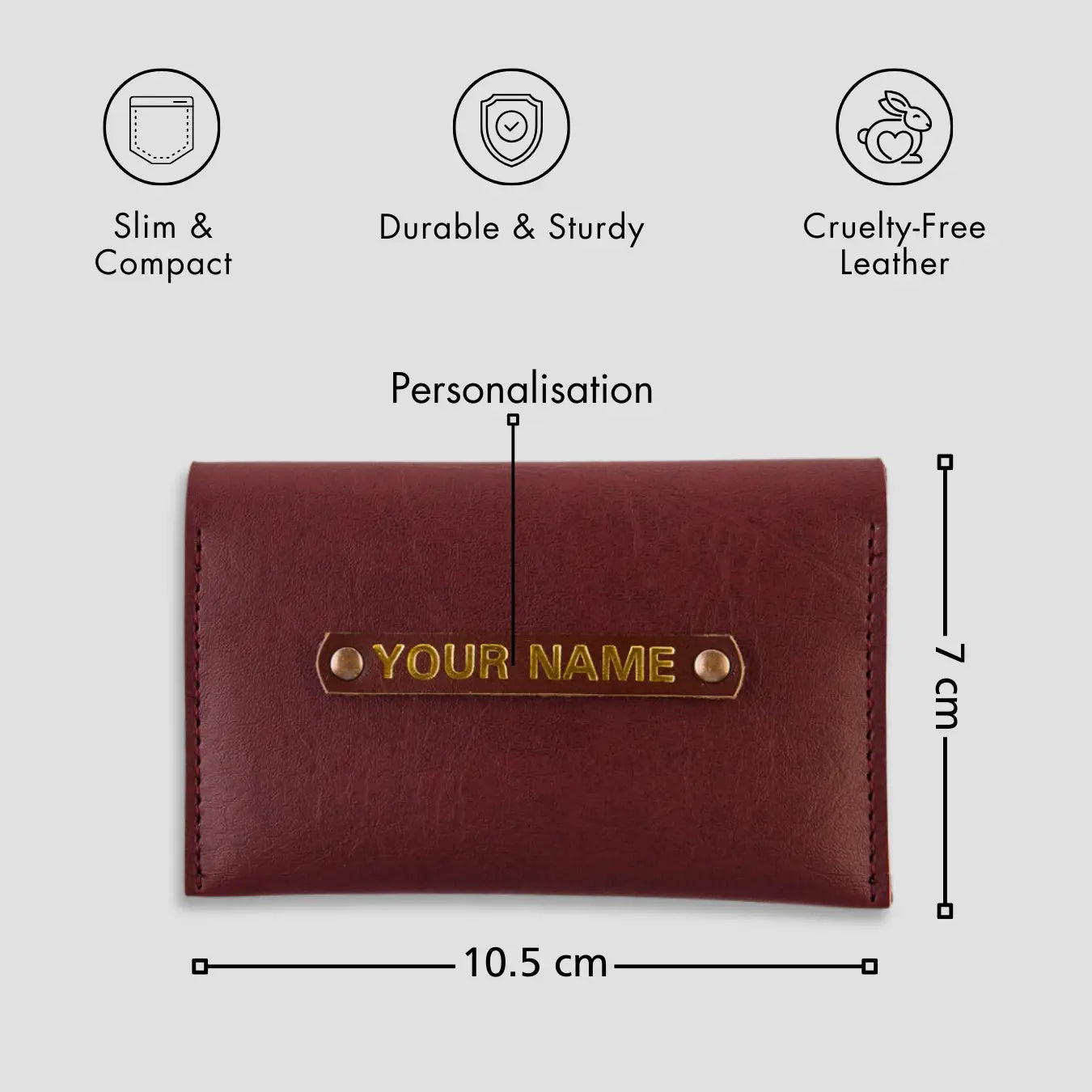 PERSONALISED MINI WALLET - MAROON