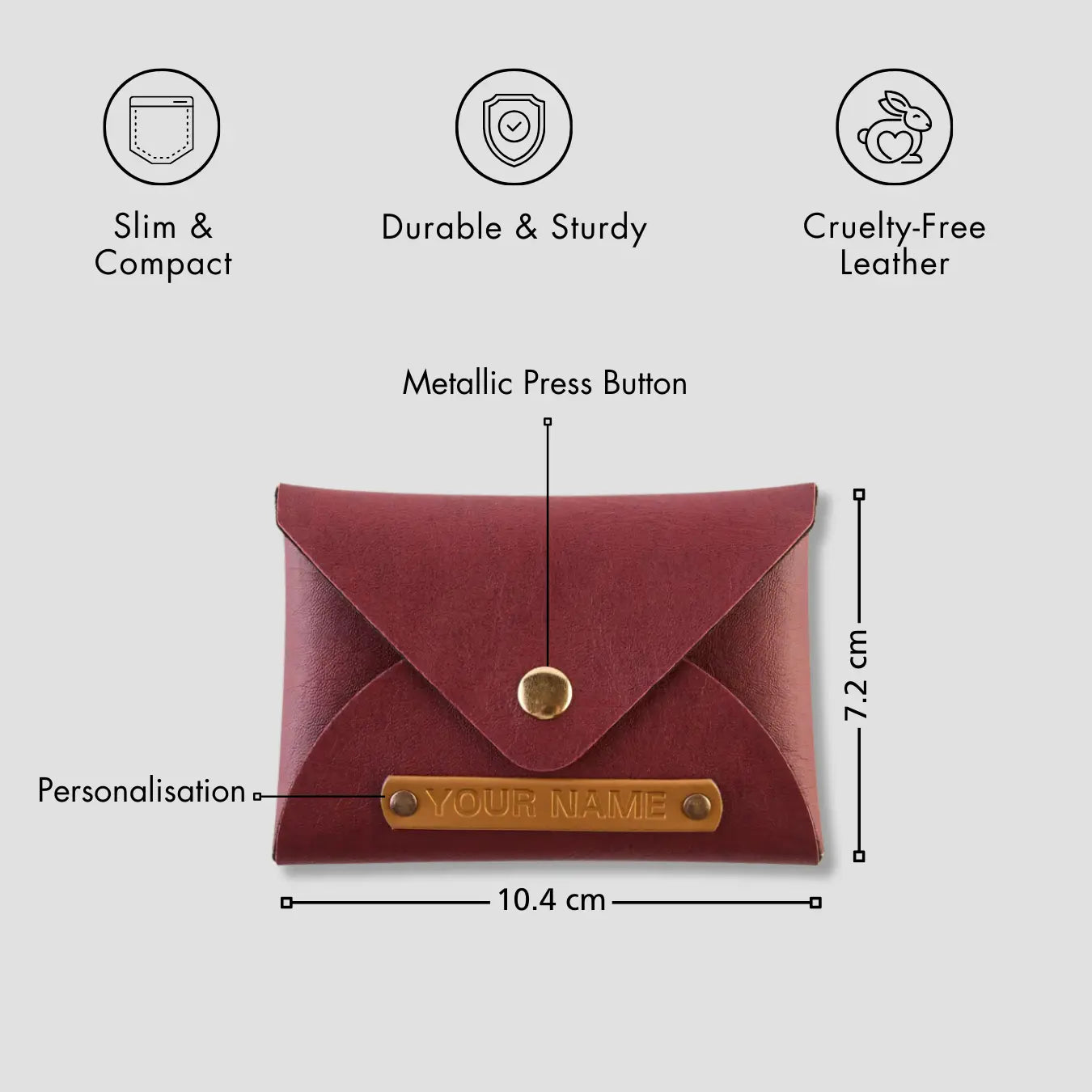 PERSONALISED CARDHOLDER - MAROON