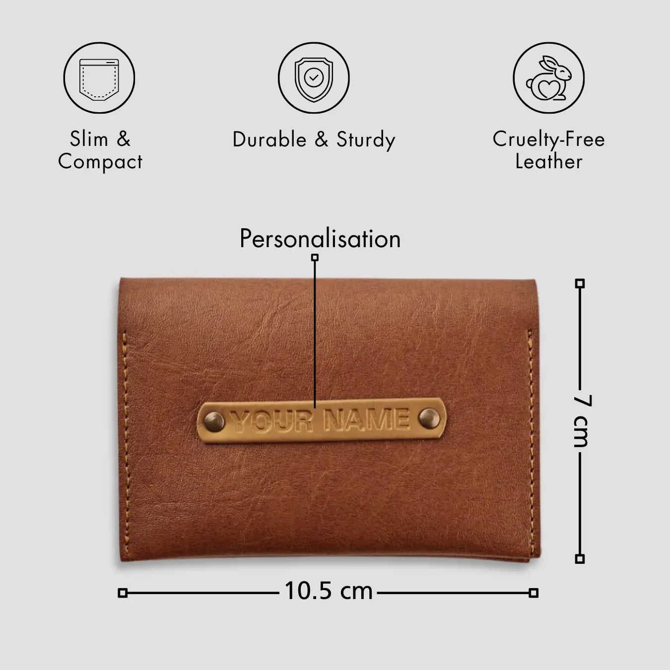 PERSONALISED MINI WALLET - TAN