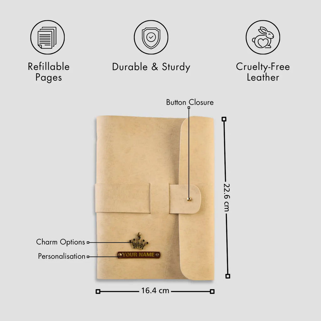 PERSONALISED DIARY - BEIGE