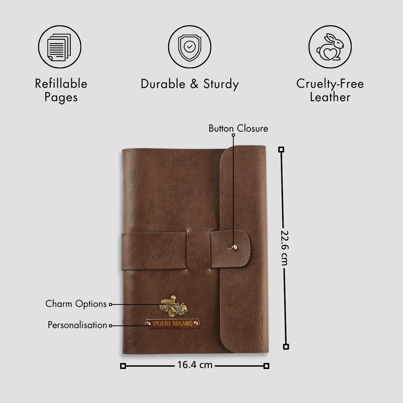 PERSONALISED DIARY - BROWN
