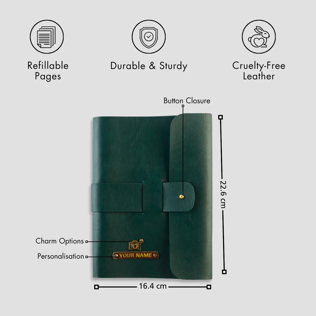 PERSONALISED DIARY - GREEN