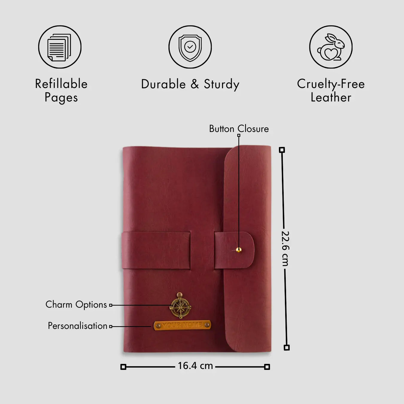 PERSONALISED DIARY - MAROON