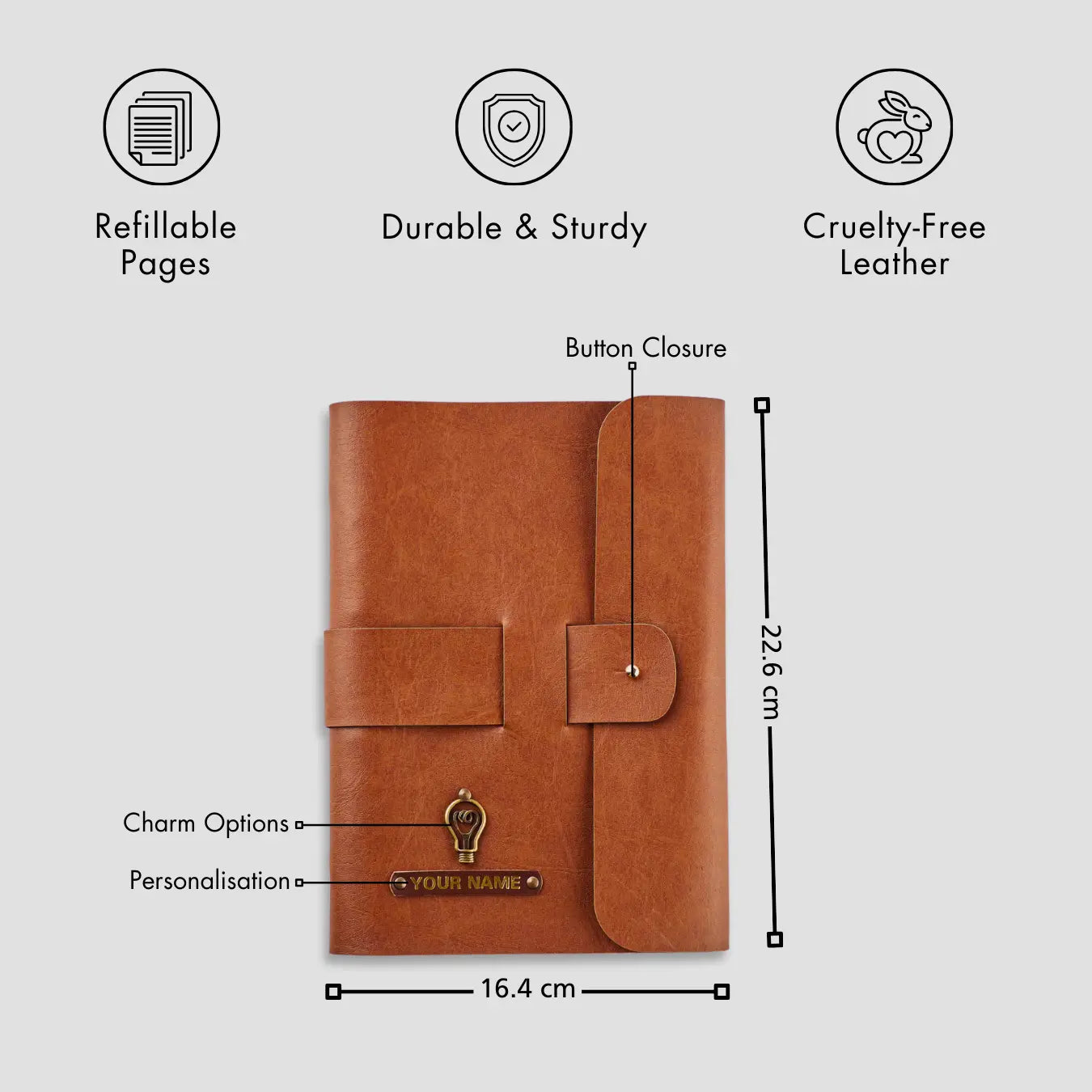 PERSONALISED DIARY - TAN