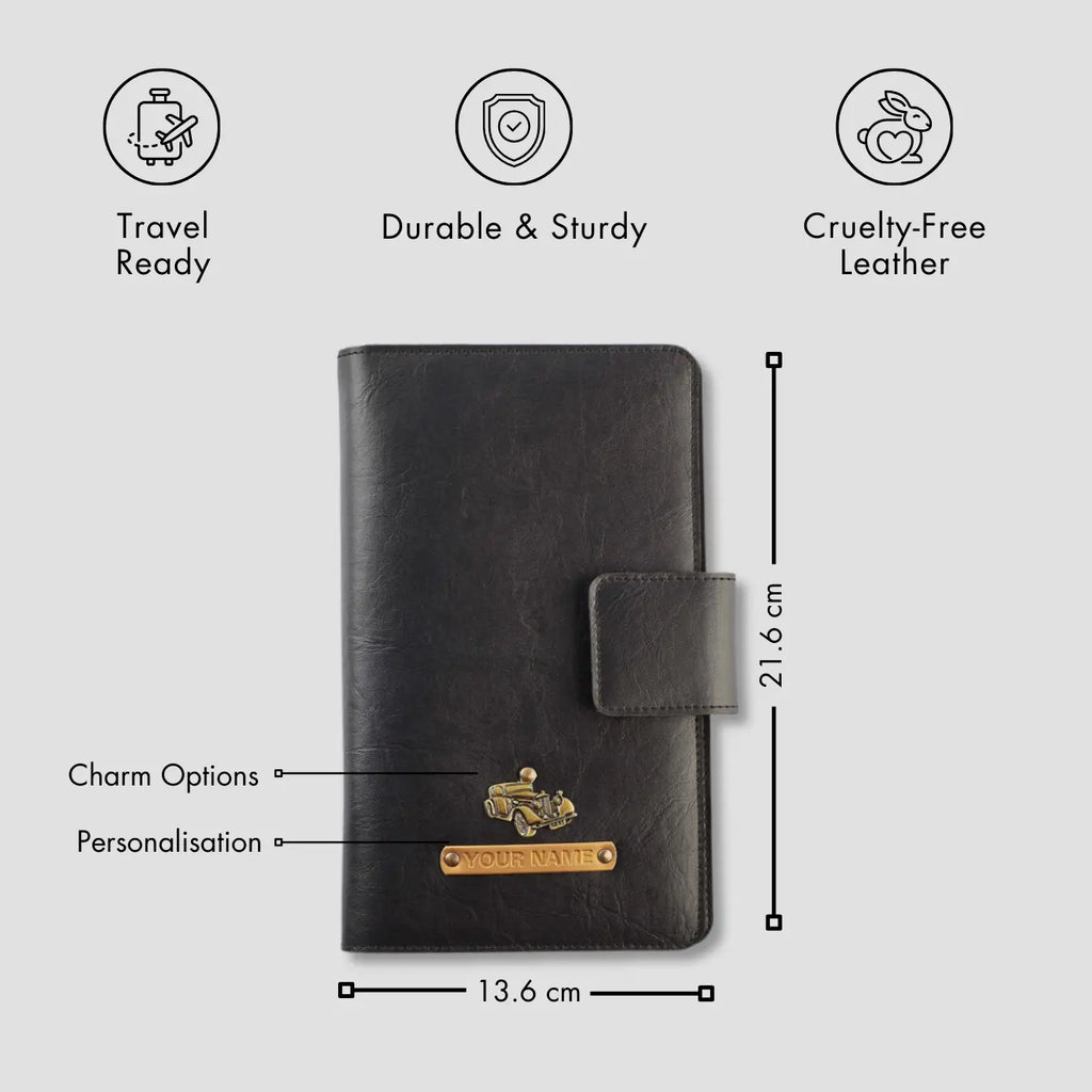 PERSONALISED FAMILY PASSPORT COVER - BLACK
