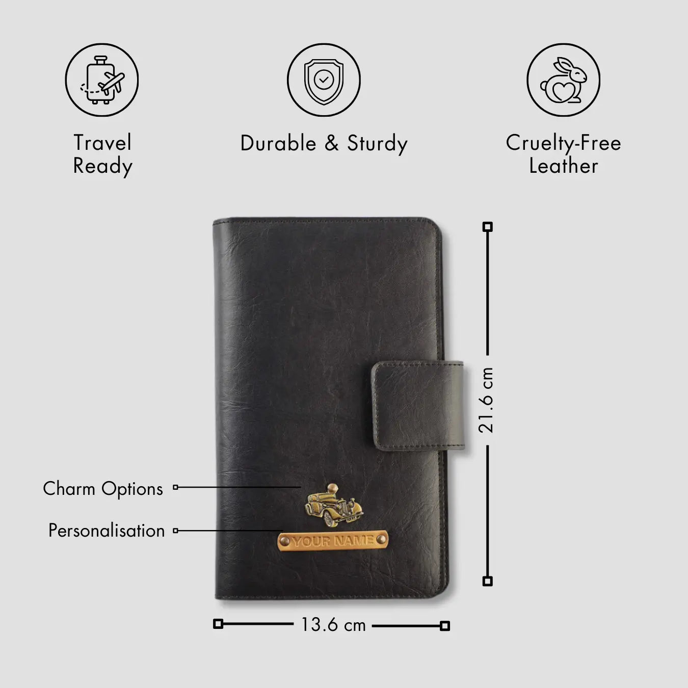 PERSONALISED FAMILY PASSPORT COVER - BLACK
