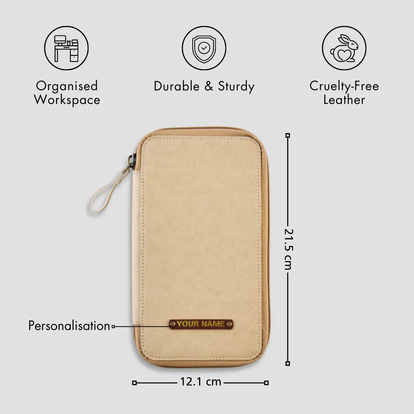 PERSONALISED GADGET ORGANISER - BEIGE