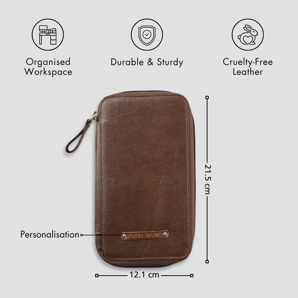 PERSONALISED GADGET ORGANISER - BROWN