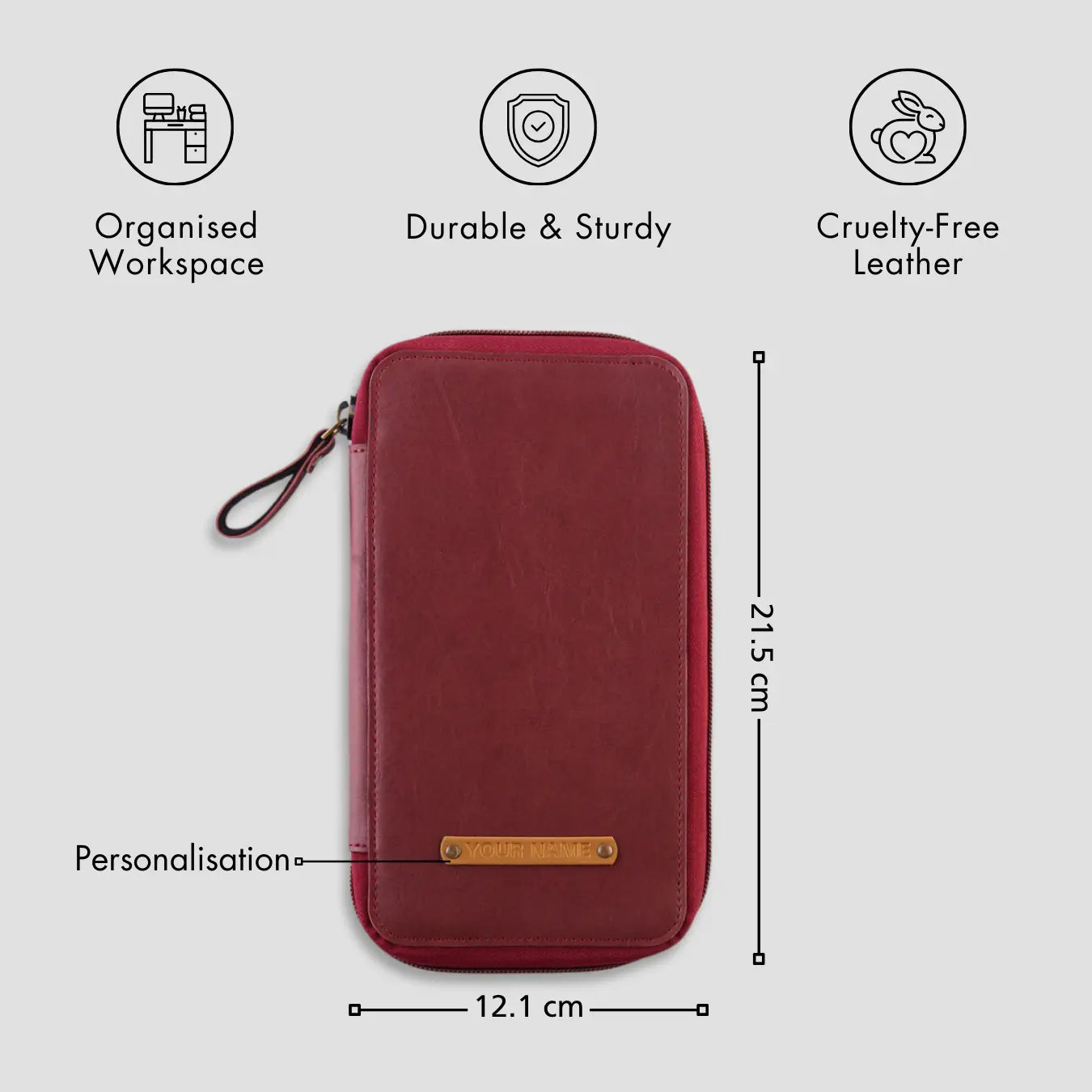 PERSONALISED GADGET ORGANISER - MAROON
