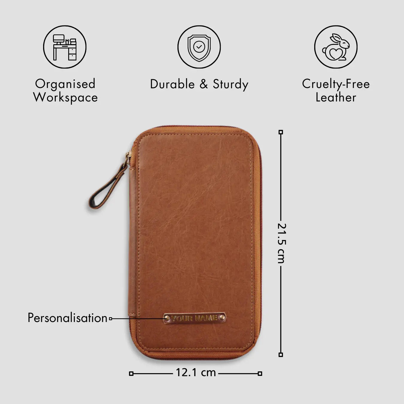 PERSONALISED GADGET ORGANISER - TAN