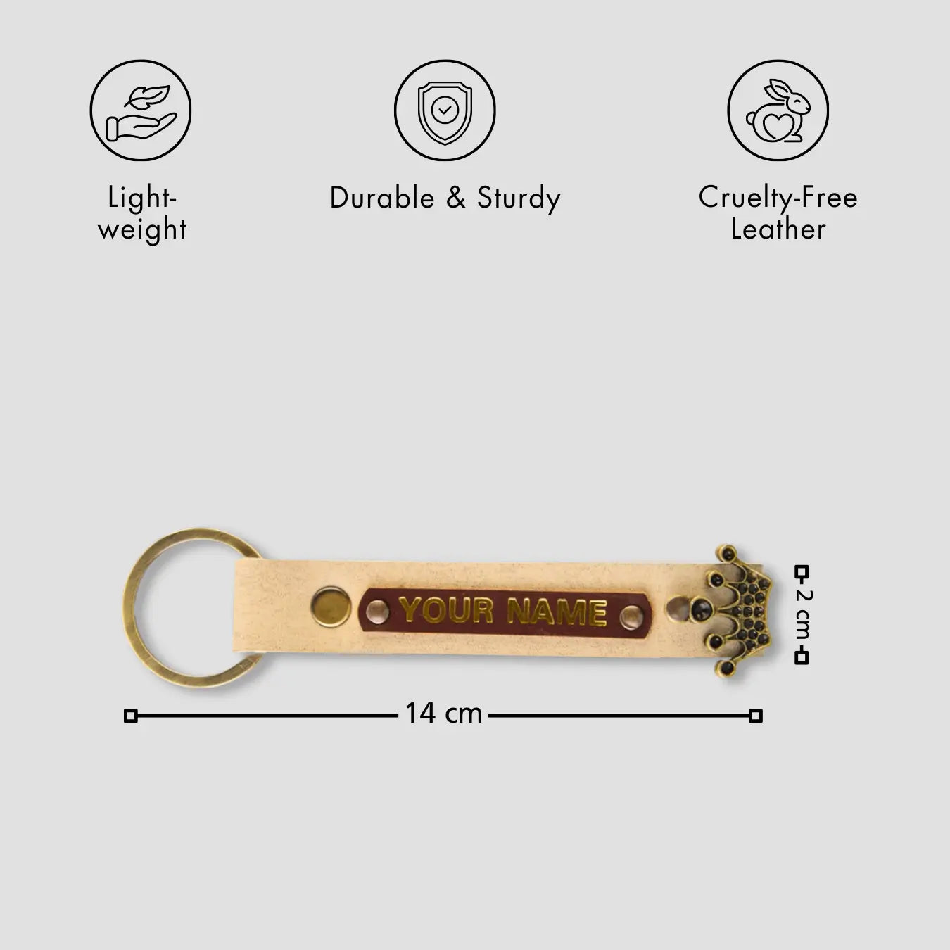 PERSONALISED KEYCHAIN - BEIGE