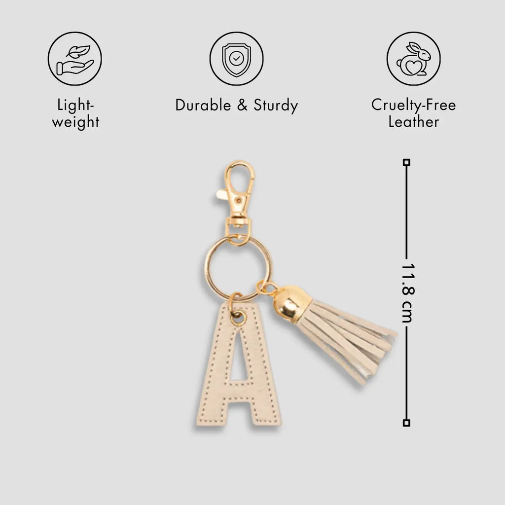 PERSONALISED LETTER KEYCHAIN - BEIGE