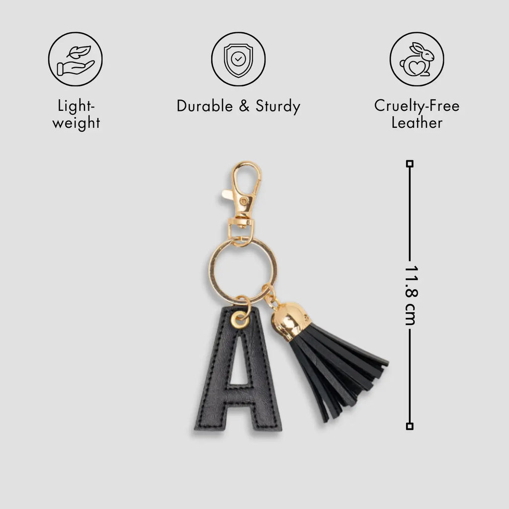 PERSONALISED LETTER KEYCHAIN - BLACK
