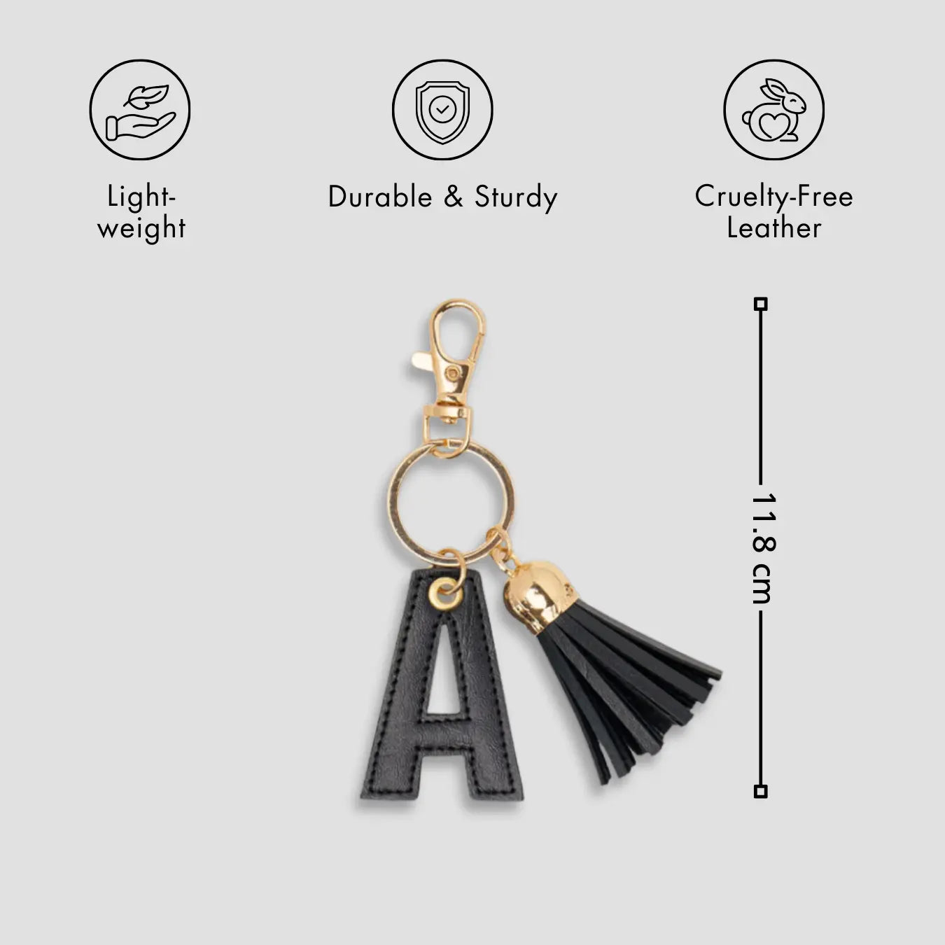 PERSONALISED LETTER KEYCHAIN - BLACK