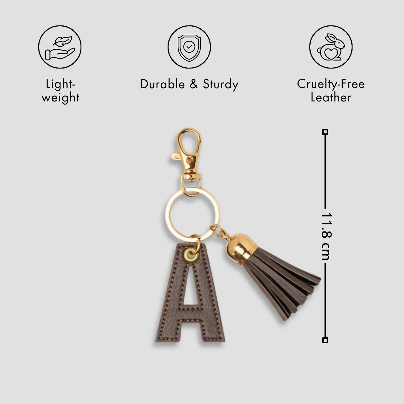 PERSONALISED LETTER KEYCHAIN - BROWN