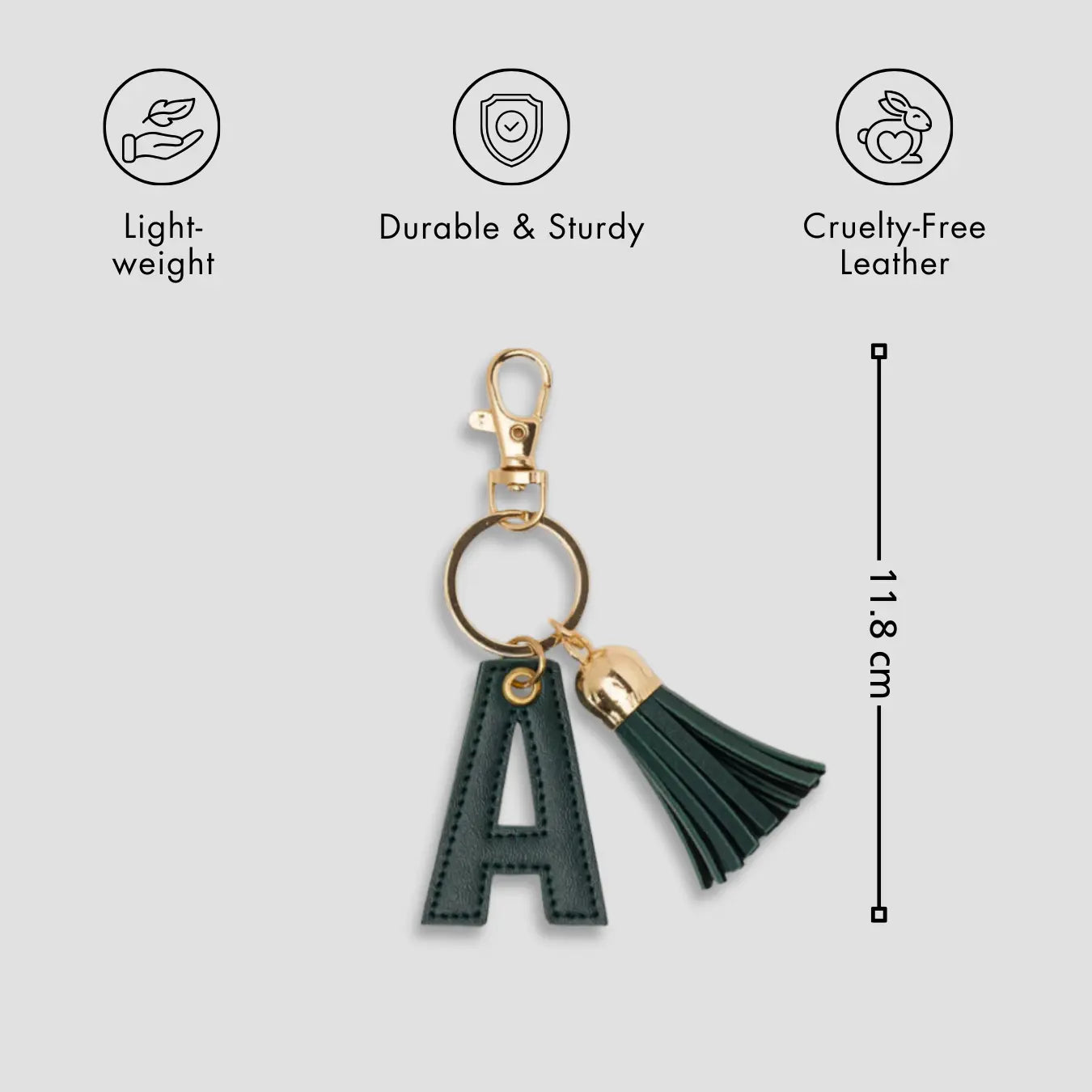 PERSONALISED LETTER KEYCHAIN - GREEN