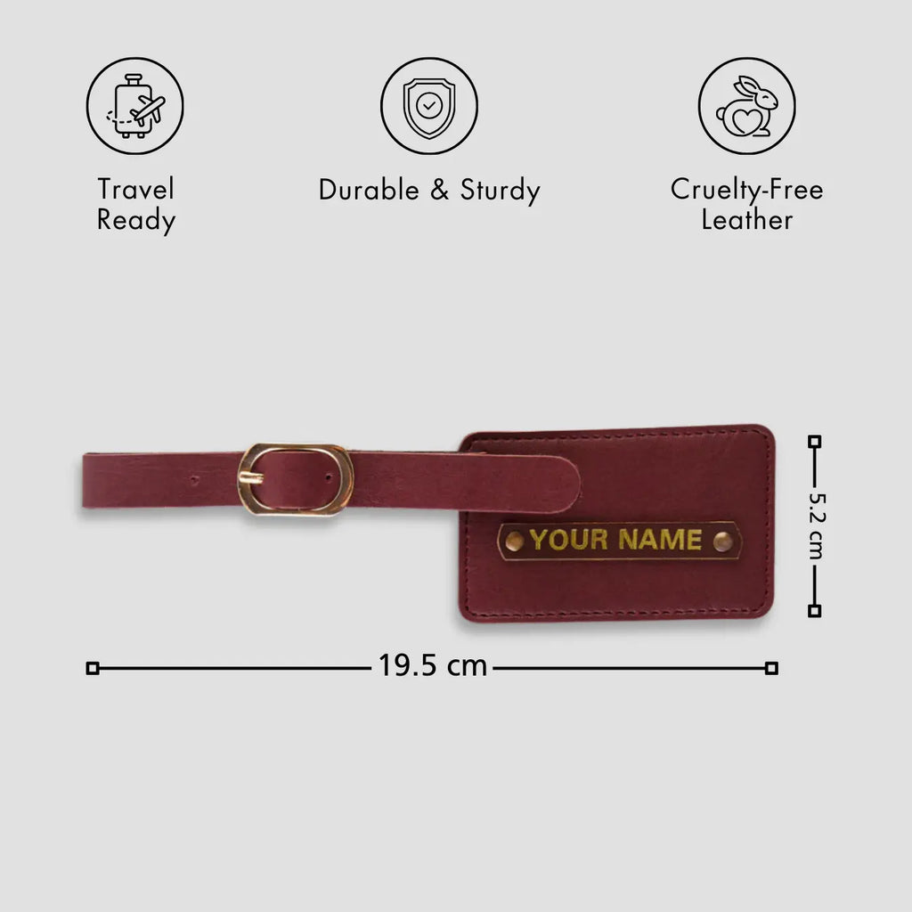 PERSONALISED LUGGAGE TAGS - MAROON