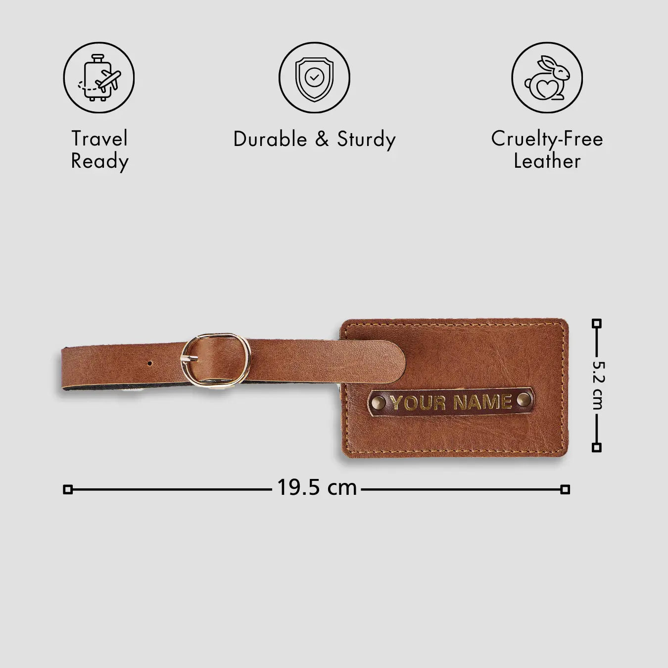 PERSONALISED LUGGAGE TAGS - TAN