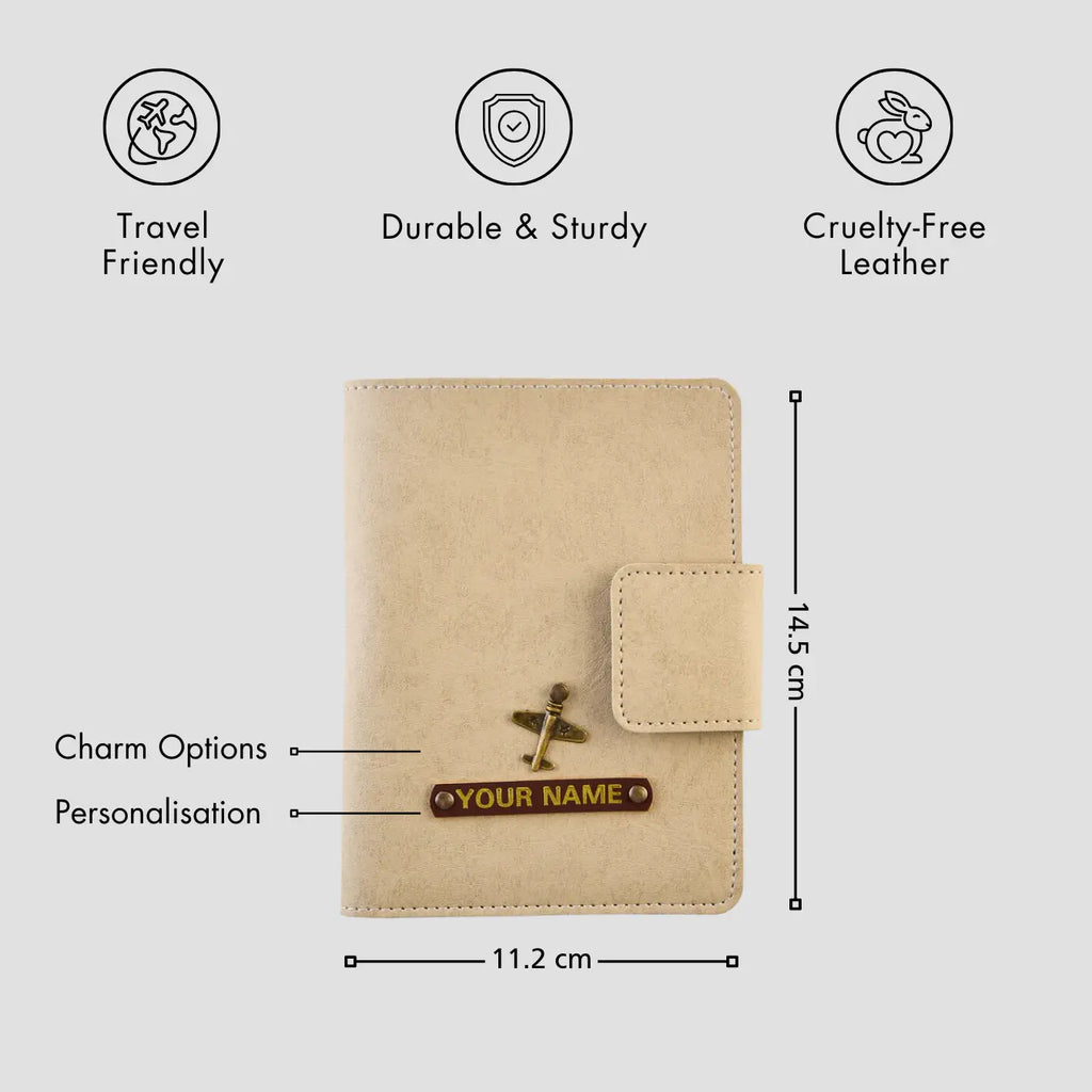 PERSONALISED MINI TRAVEL WALLET - BEIGE