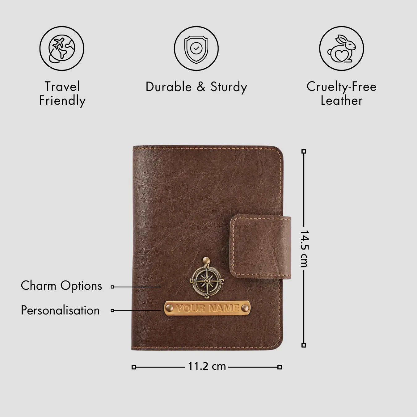PERSONALISED MINI TRAVEL WALLET - BROWN