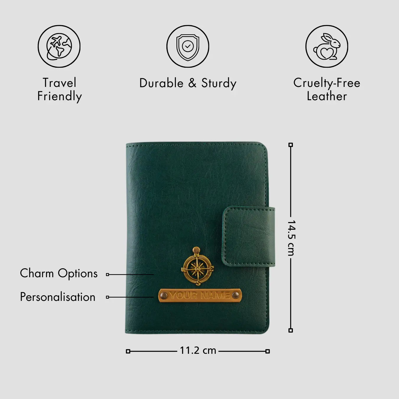 PERSONALISED MINI TRAVEL WALLET - GREEN