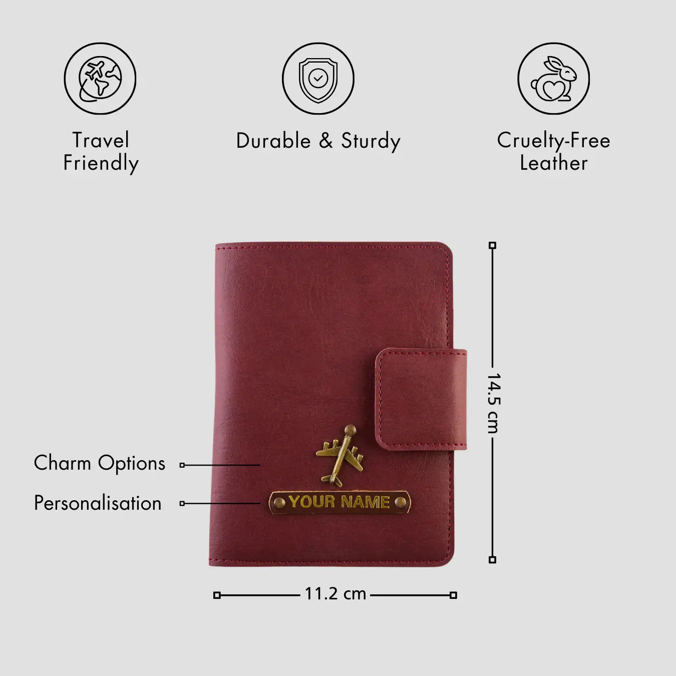 PERSONALISED MINI TRAVEL WALLET - MAROON