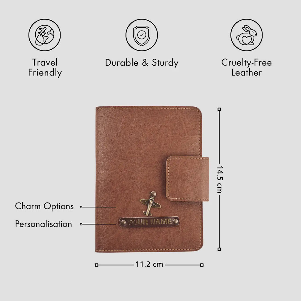 PERSONALISED MINI TRAVEL WALLET - TAN