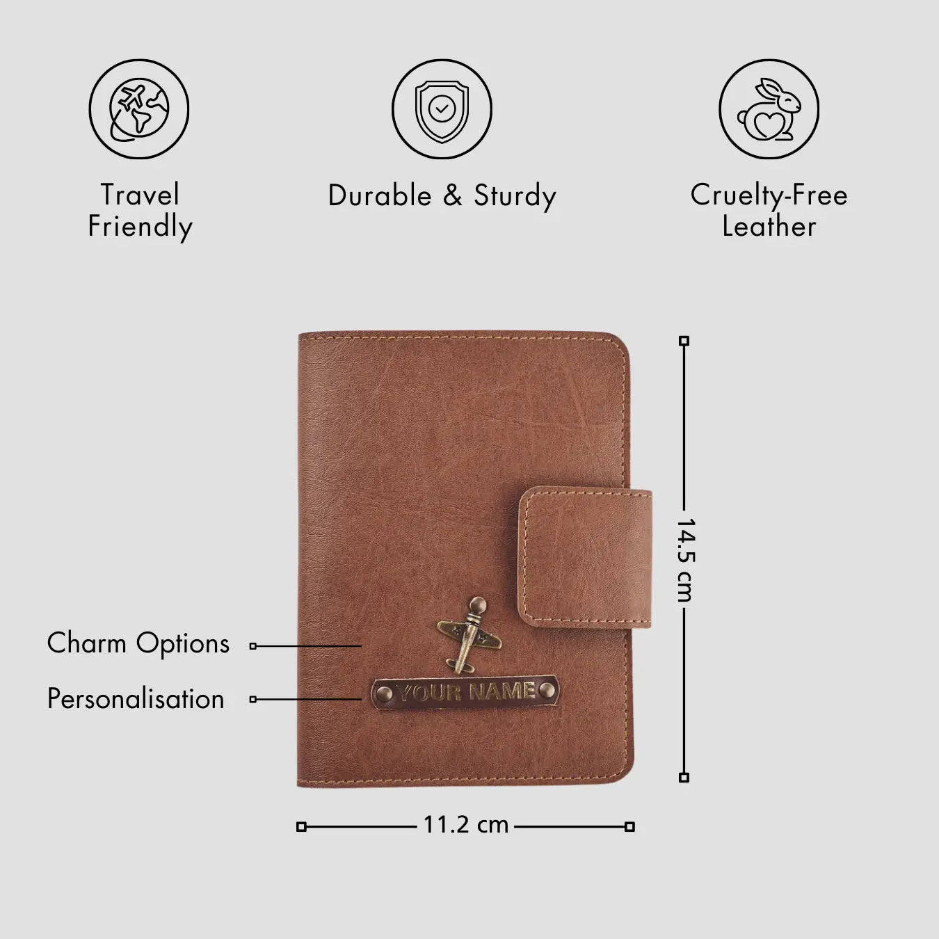 PERSONALISED MINI TRAVEL WALLET - TAN