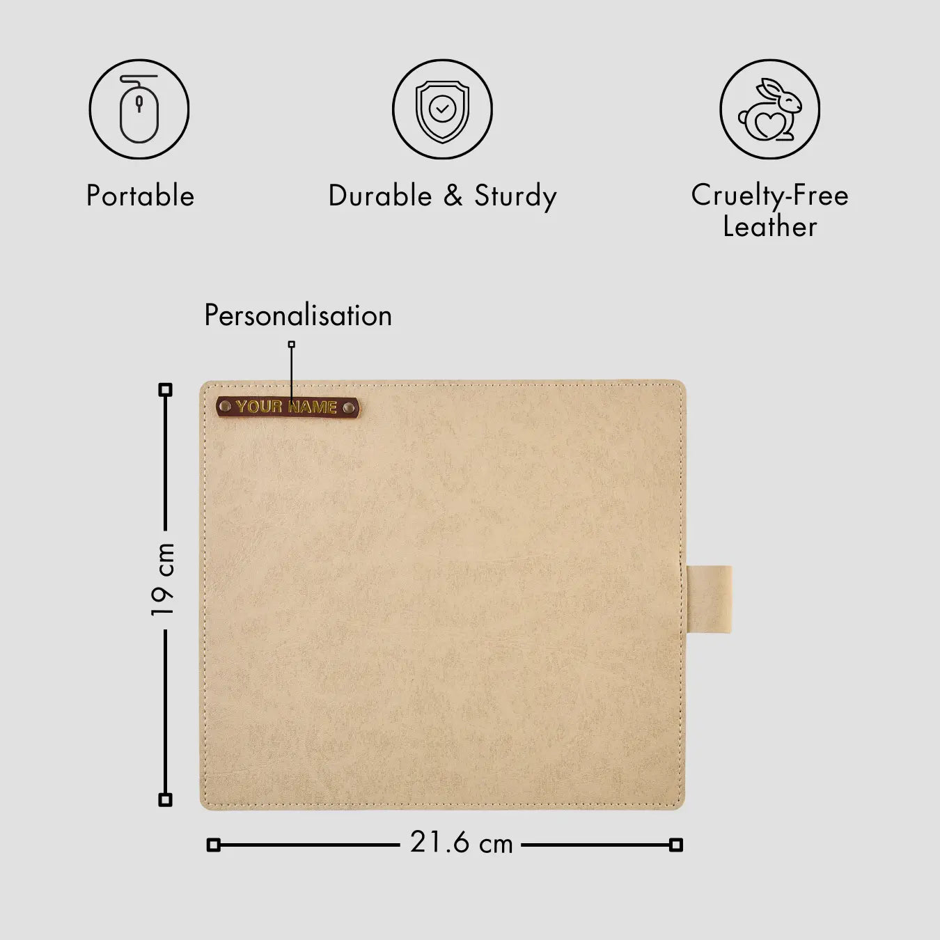 PERSONALISED MOUSE PAD - BEIGE