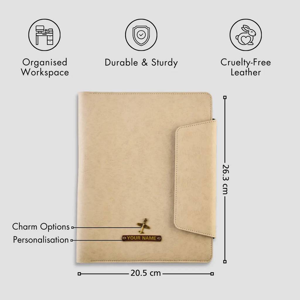 PERSONALISED OFFICE FOLDER - BEIGE