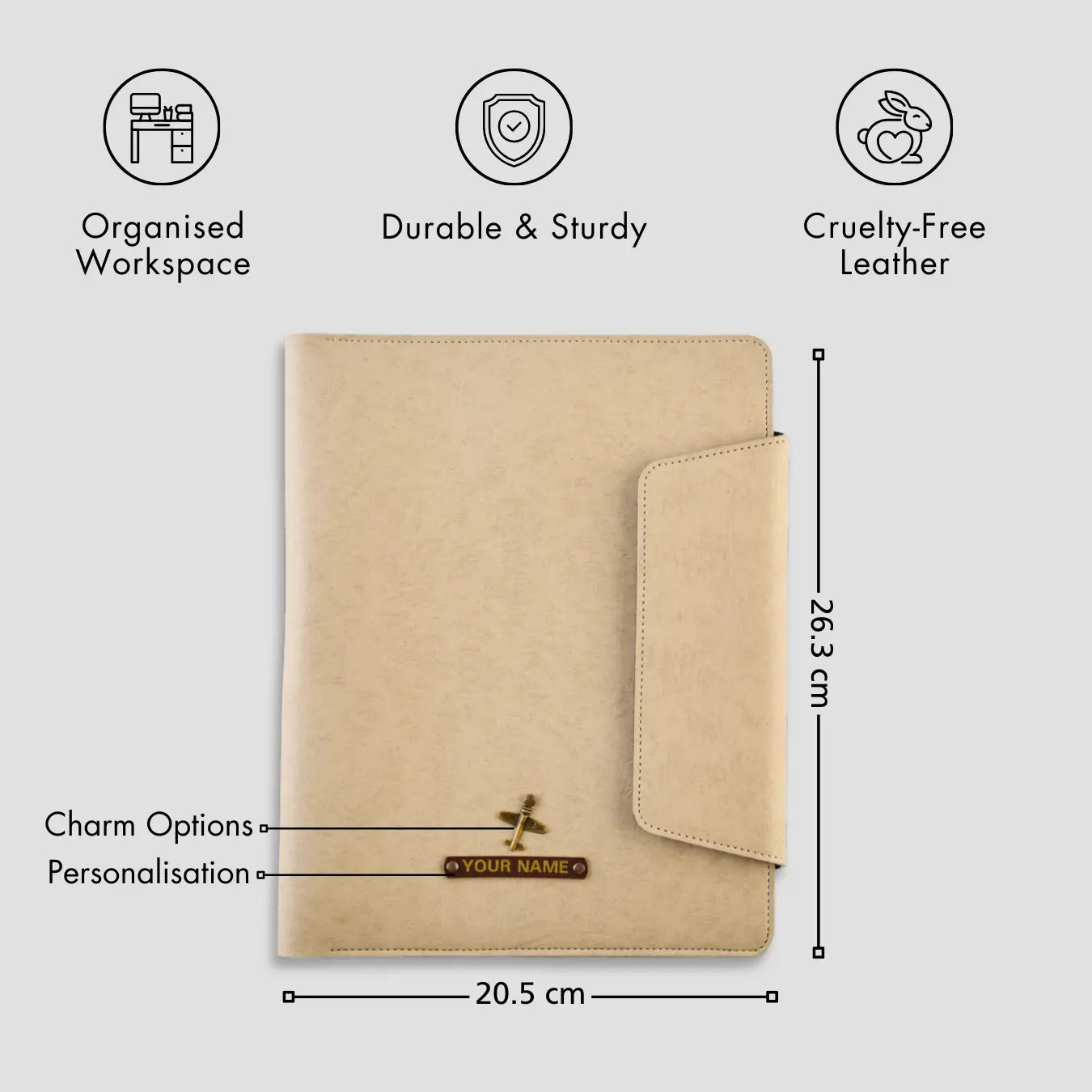 PERSONALISED OFFICE FOLDER - BEIGE