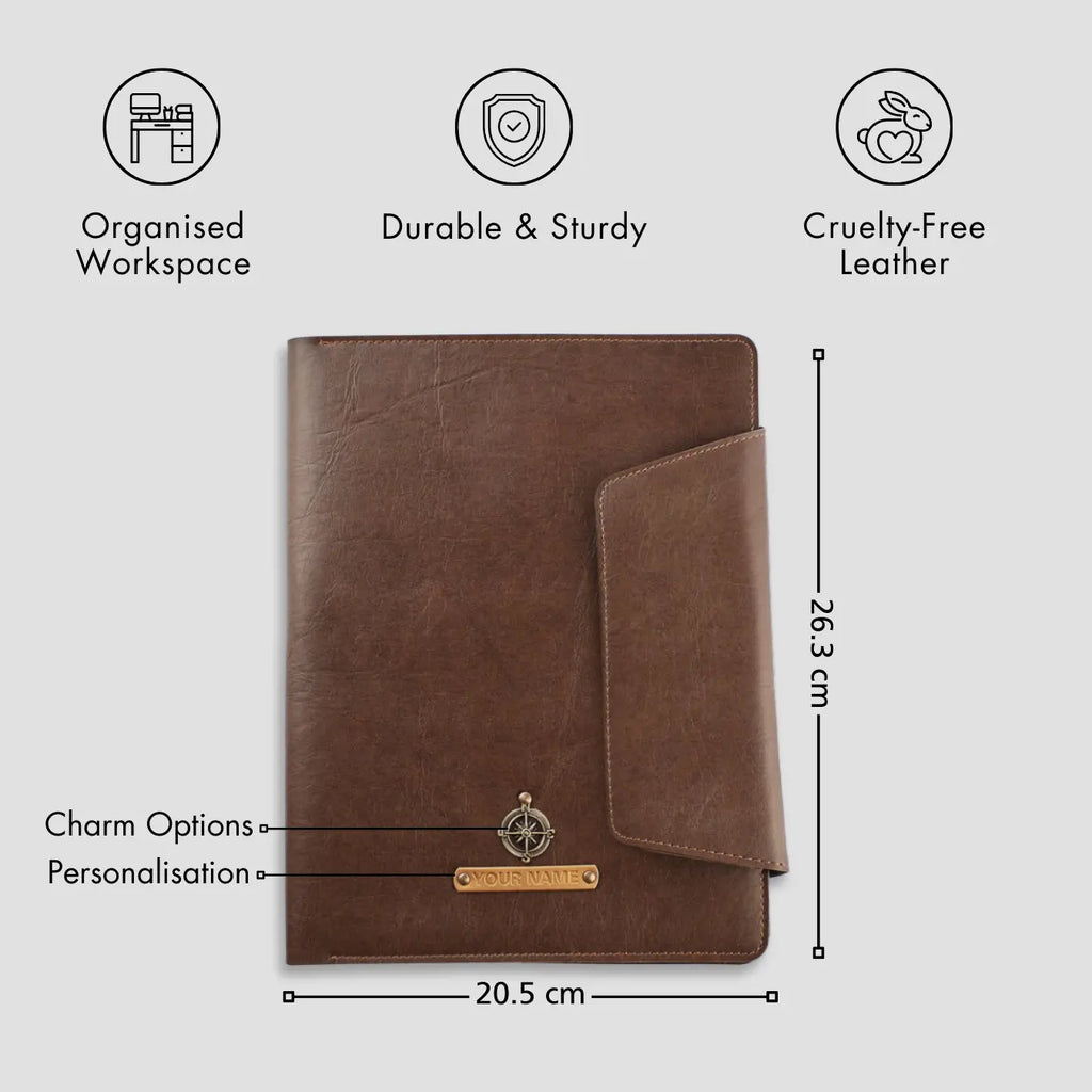 PERSONALISED OFFICE FOLDER - BROWN