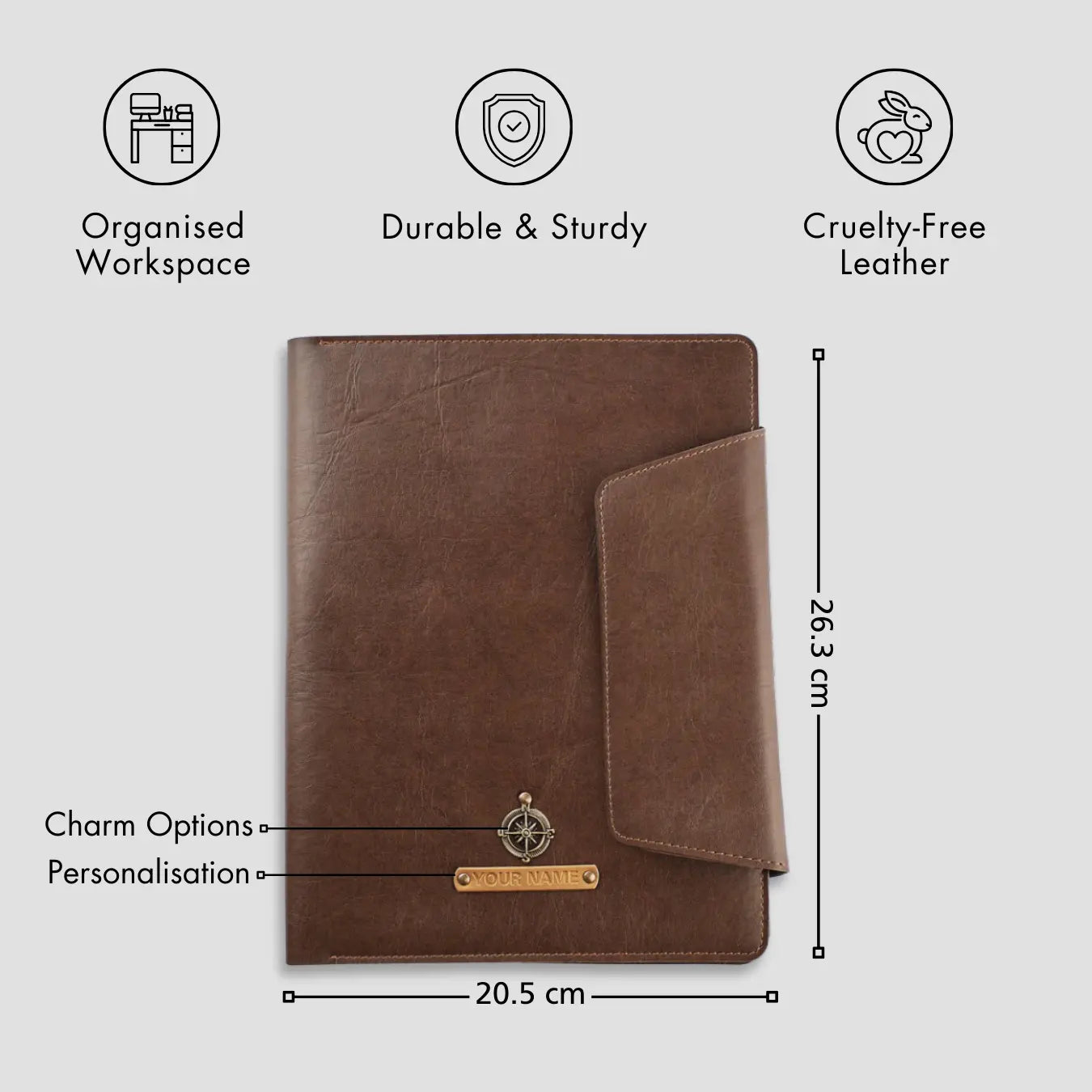 PERSONALISED OFFICE FOLDER - BROWN