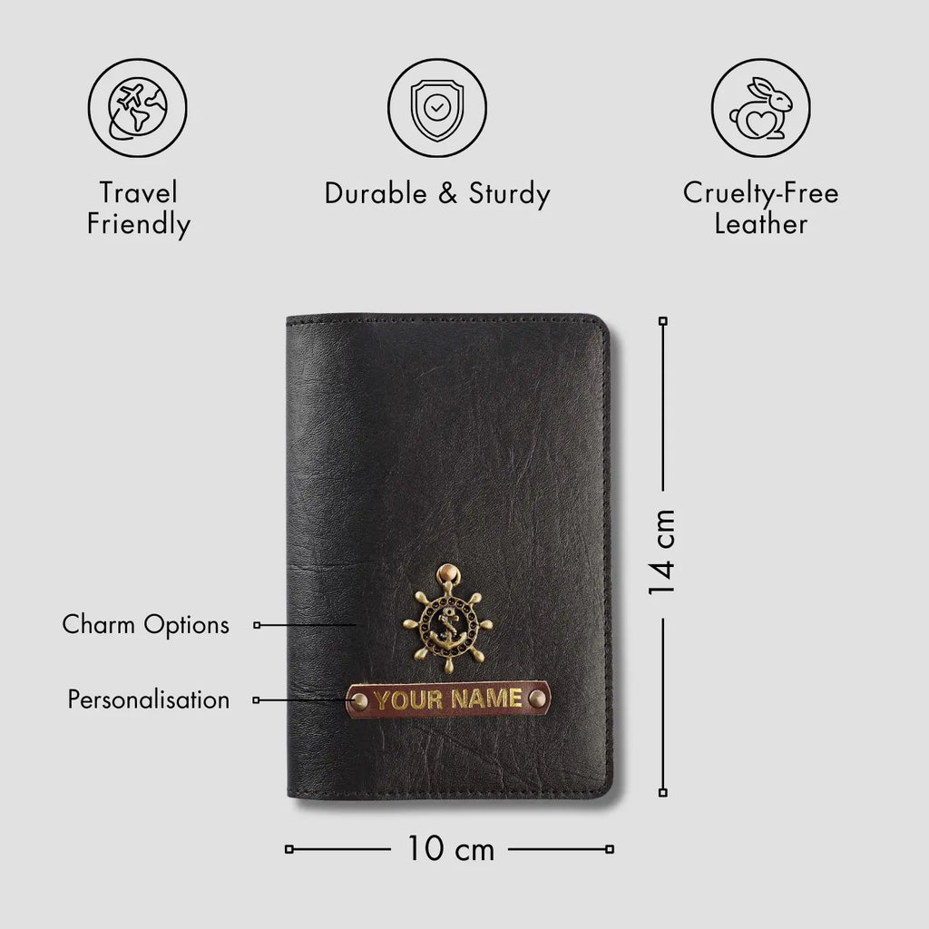 PERSONALISED PASSPORT COVER - BLACK